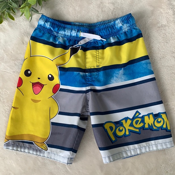 Pokemon Other - Pokémon Swim Trunks Shorts Boys S EUC Blue Yellow